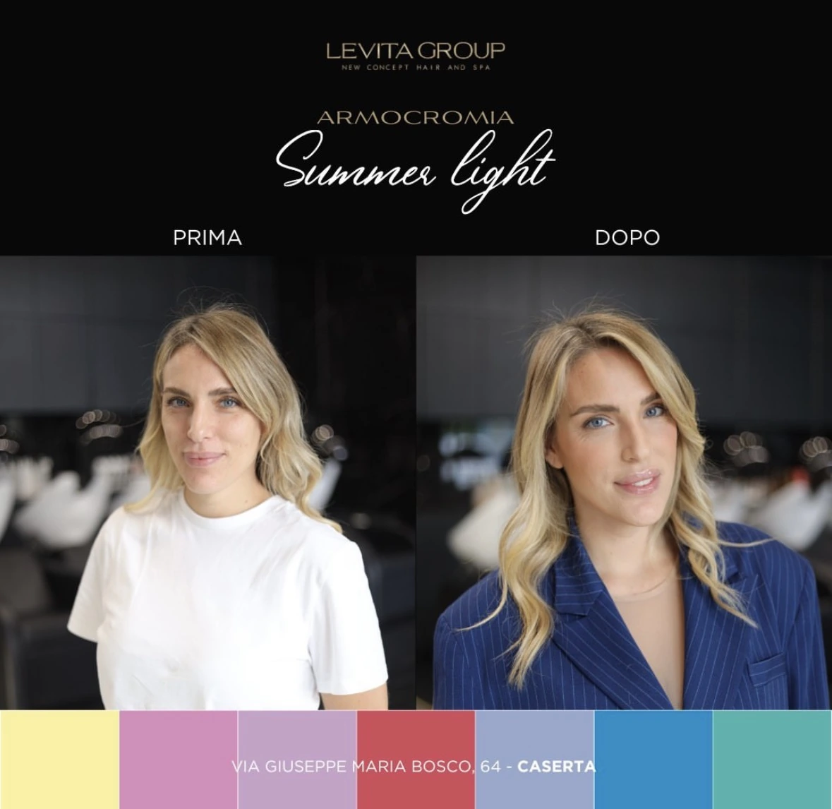 Confronto prima e dopo una consulenza armocromatica Summer Light
