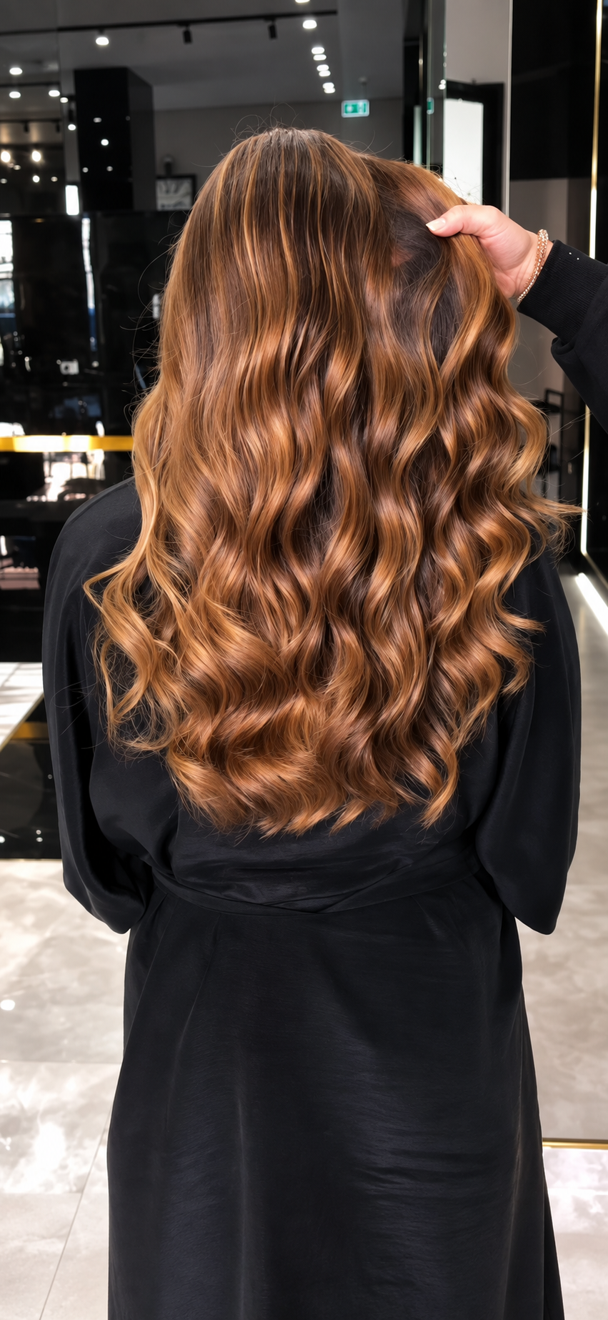 Dettaglio di capelli con schiariture luminose